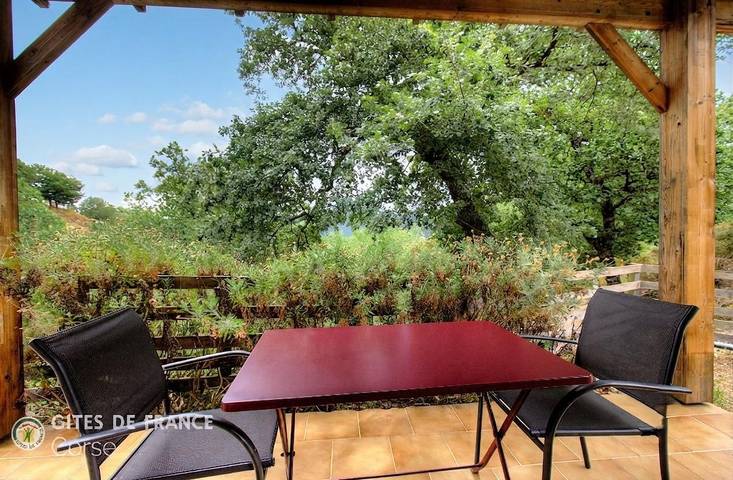 Gîte pour 2 personnes, avec Terrasse ainsi que Jardin et Vue à Venaco
