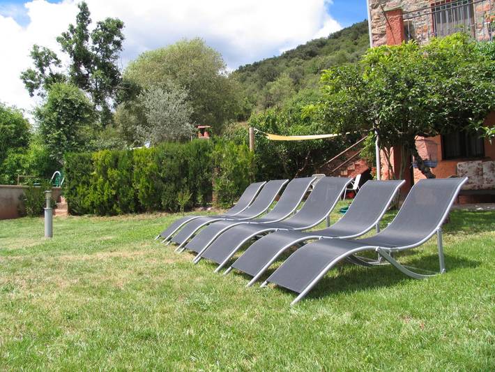 Berghaus, privater Swimmingpool, in der Nähe von La Seu d'Urgell in les Valls d'Aguilar, Katalanische Pyrenäen