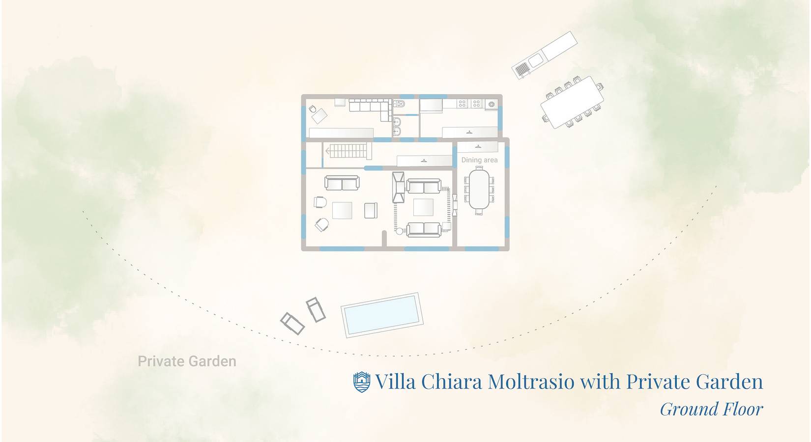 Villa Chiara Lake Como with private garden in Lido di Moltrasio, Moltrasio