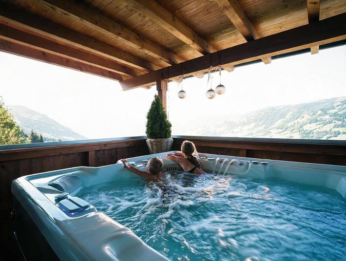 Ferienwohnung für 6 Personen, mit Balkon und Whirlpool sowie Terrasse und Pool im Zillertal