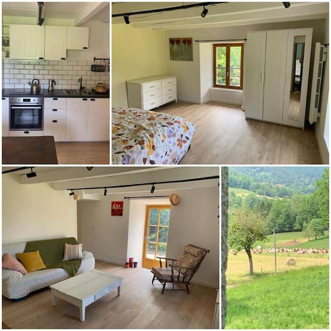 Location de vacances pour 5 personnes, avec jardin ainsi que balcon et vue à La Muraz