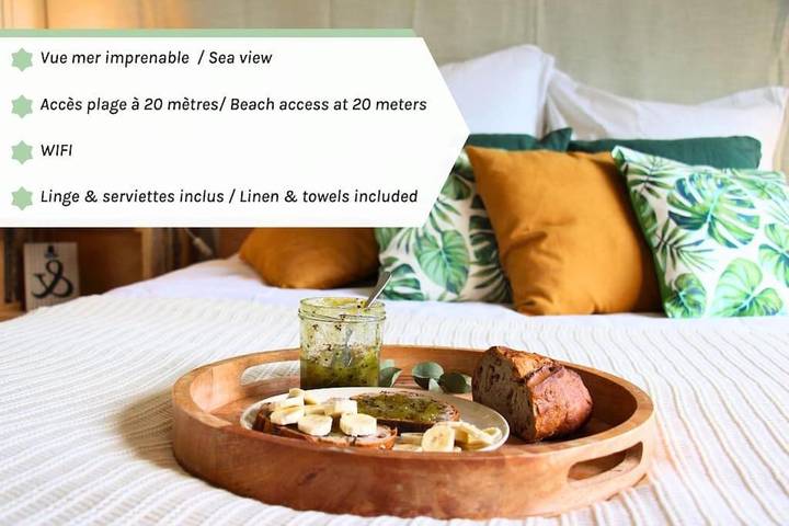 Gîte pour 3 personnes, avec Balcon ainsi que Terrasse et Vue dans Plage de Tournemine