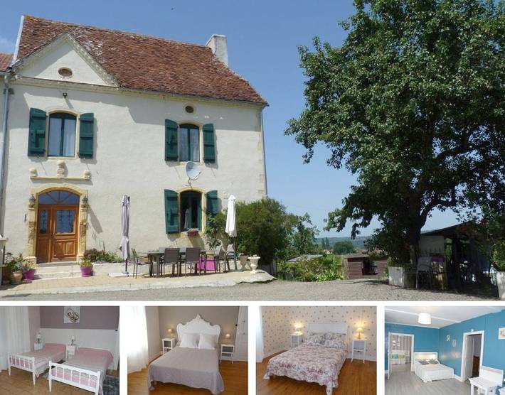 Maison d’hôte pour 2 personnes, avec jardin ainsi que vue et terrasse, animaux acceptés à Crouseilles