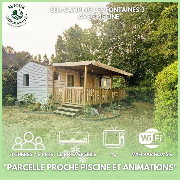 Camping pour 4 personnes, avec piscine et jardin, adapté aux familles