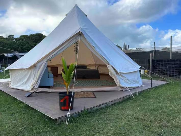 Camping para 4 personas, con vistas y jardín en Hawai