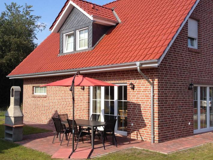 Ferienhaus für 7 Personen, mit Terrasse und Garten sowie Seeblick am Thülsfelder Stausee