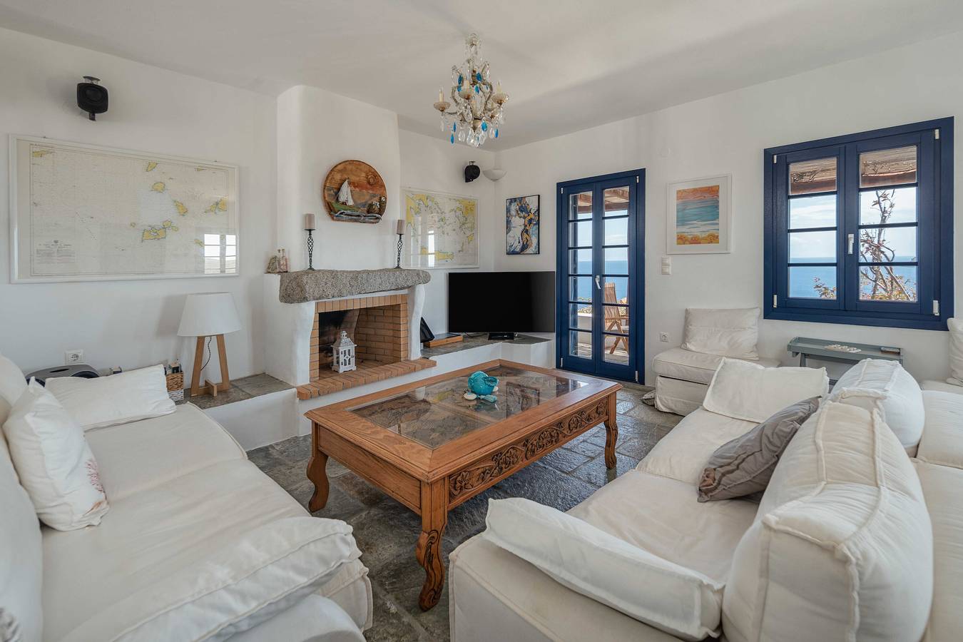 Finca 'Villa Agios Sostis' mit Meerblick, Wlan und Klimaanlage in Kykladen