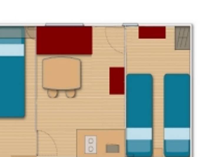 Camping Les chênes - Mobilheim 4 personen - Ohne Sanitäranlagen Klimatisiert - 2 Zi - 3 x 6m / Garrigue in Junas, Mittelmeerküste (Frankreich)
