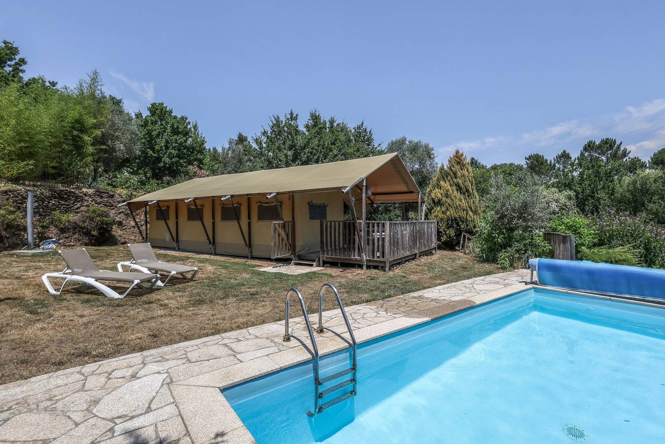 Tenthuis 'Figo Glamping' met bergzicht, privézwembad en wifi in Arco de Baúlhe, Arco de Baúlhe e Vila Nune