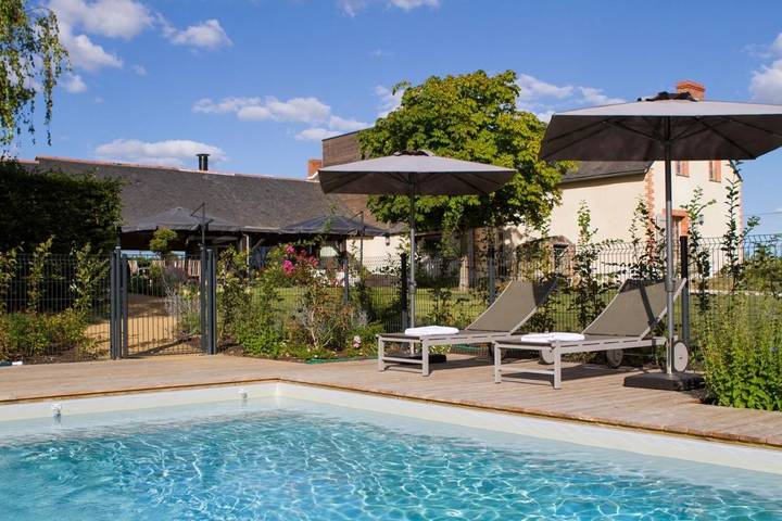 Maison de vacances pour 10 personnes, avec piscine ainsi que vue et jardin