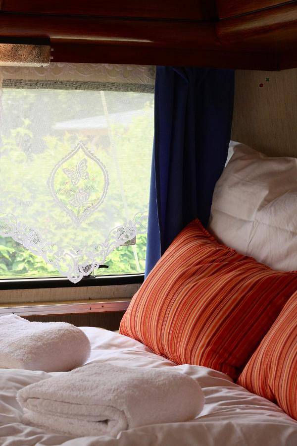 Oma Edda - Glamping in kultigem Wohnwagen auf Camping Seeblick in Neustadt in Holstein, Ostholstein