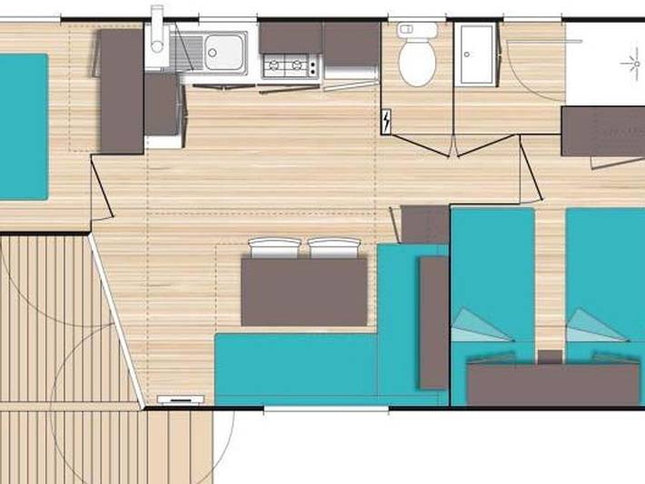 Camping pour 4 personnes, avec bassin pour enfant et piscine à Bidart - 3