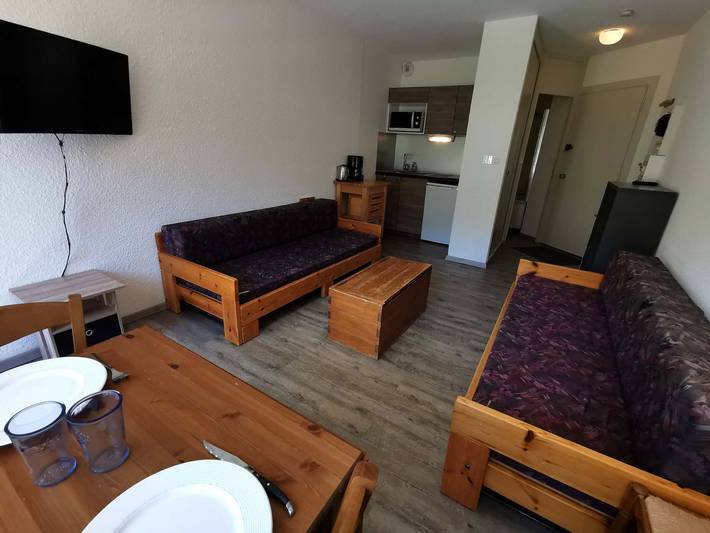 Studio entier, Studio cosy au pied des pistes avec balcon, Tv et casier à ski in Prapoutel, Les Adrets