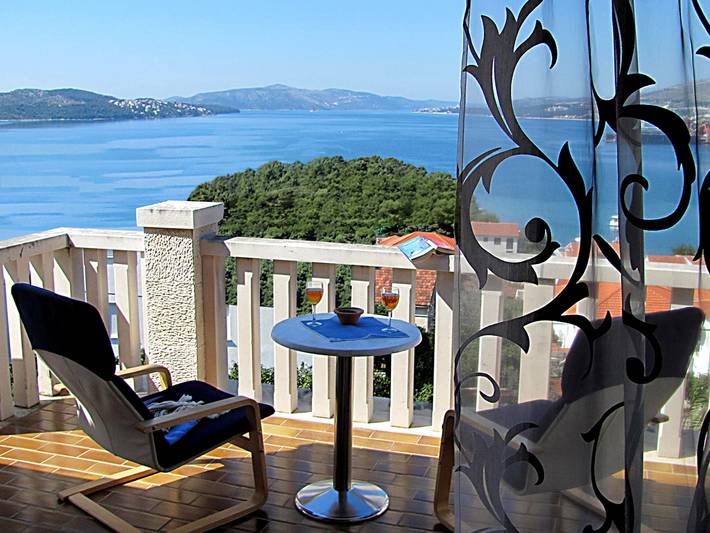 Vakantiewoning voor 2 personen, met Uitzicht op zee en Balkon/Terras op Čiovo