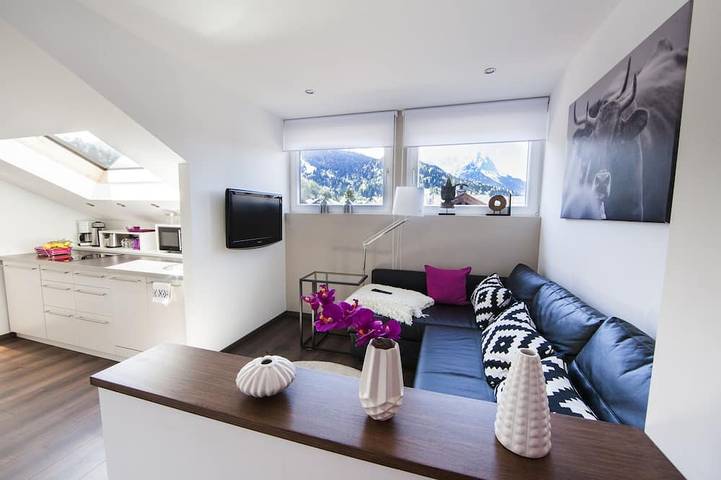 Hütte für 3 Personen, mit Balkon und Garten an der Zugspitzland