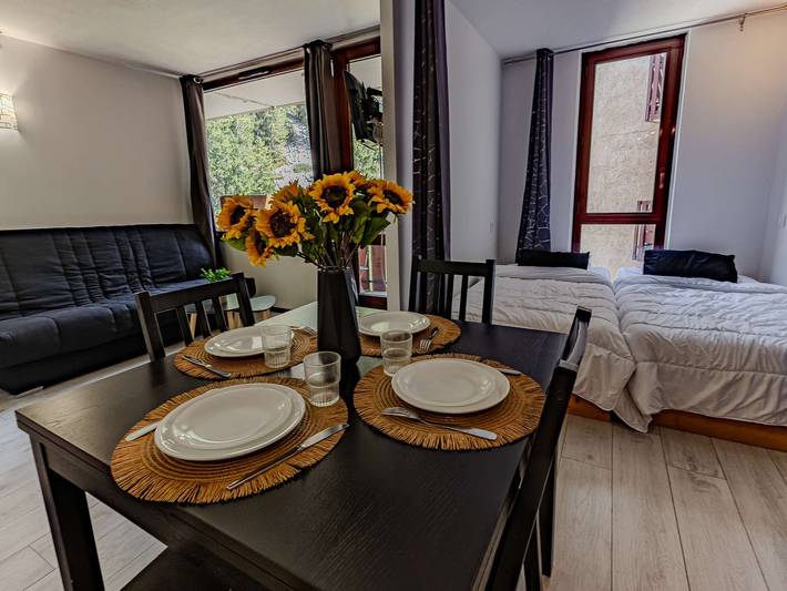 Gîte pour 4 personnes, avec terrasse dans Plagne Bellecote