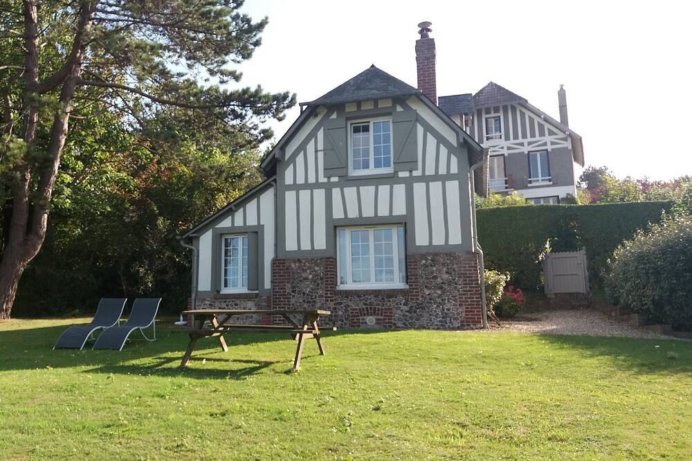 Ferienhaus mit Charme in einem Landschaftsgarten mit Blick aufs Meer in Quiberville, Dieppe und Umgebung