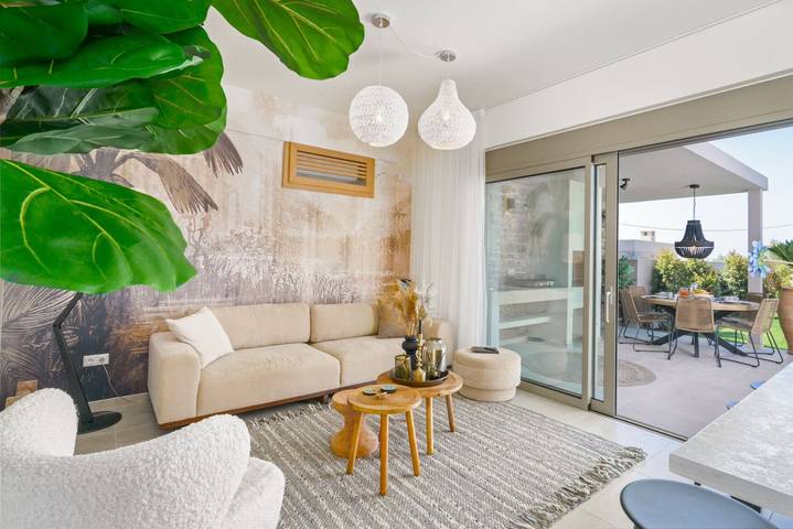 Modern Villa with Terrace View, Private Pool & Bbq in Rethymno und Umgebung