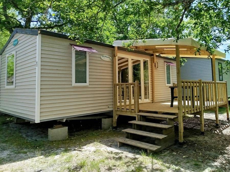 Village Tropical Sen-Yan - Mobilheim 6 personen - Aqua Espace 2 Schlafzimmer 4/6 Personen Halbüberdachte Terrasse in Mézos, Côte d’Argent