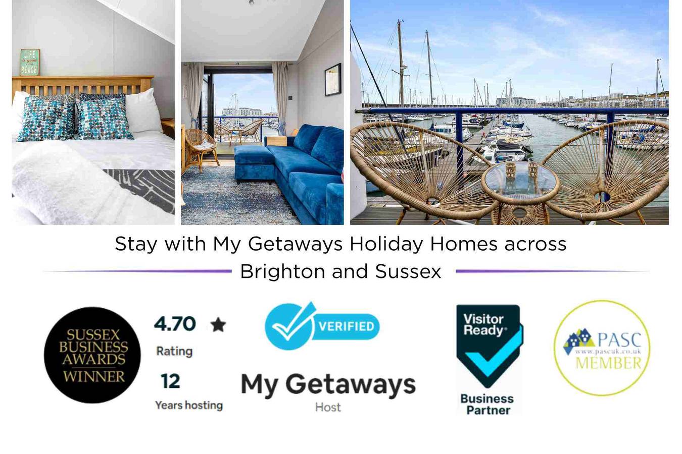 Ganze Wohnung, Ferienwohnung für 2 Personen mit Terrasse in Brighton Marina, Brighton