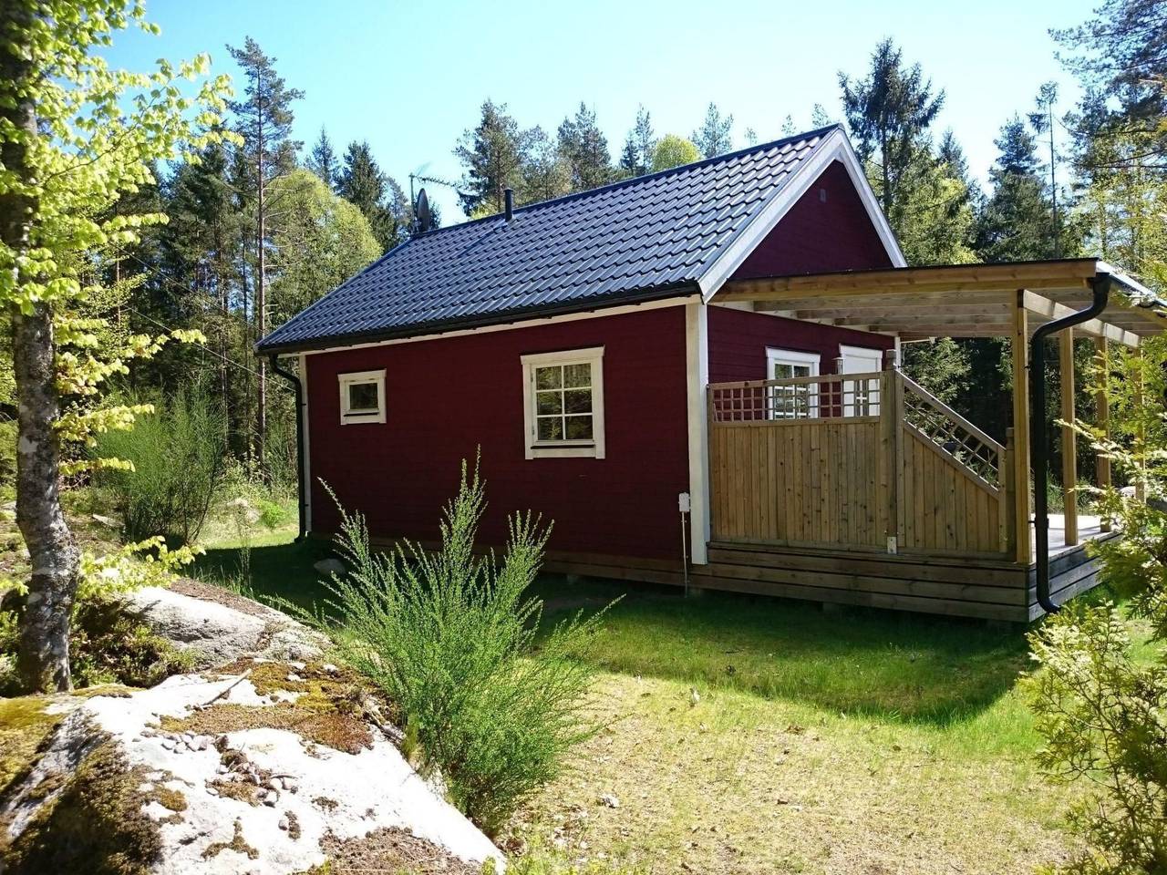 Abborren mit eigenem Ruderboot in Kalvshult, Kronoberg