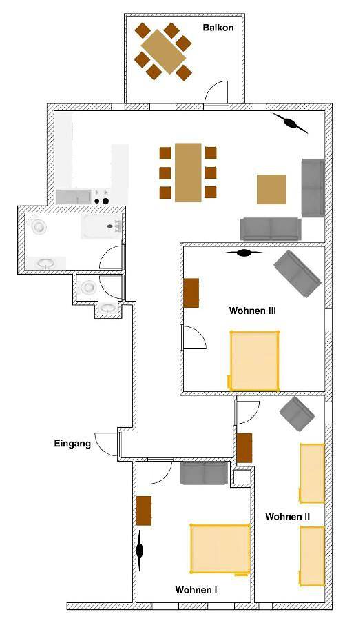 Ferienwohnung für 6 Personen, mit Balkon und Terrasse sowie Ausblick in Visselhövede - 2