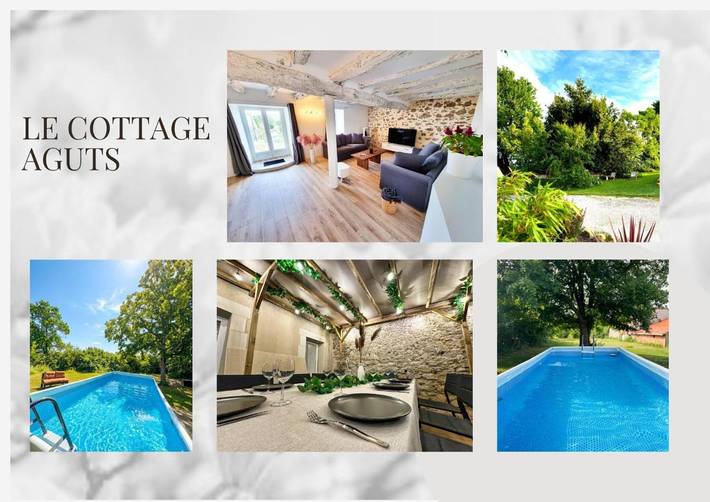 Location de vacances pour 10 personnes, avec vue et jardin ainsi que piscine et sauna, animaux acceptés à Aguts