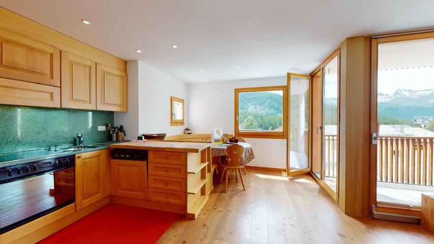 Ferienwohnung für 4 Personen, mit Balkon und Ausblick in Pontresina - 4