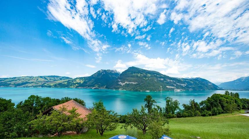 Hôtel pour 2 personnes, avec vue ainsi que jardin et vue sur le lac, adapté aux familles à Krattigen - 2