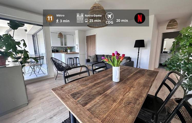 Appartement de vacances pour 4 personnes, avec balcon à Romainville