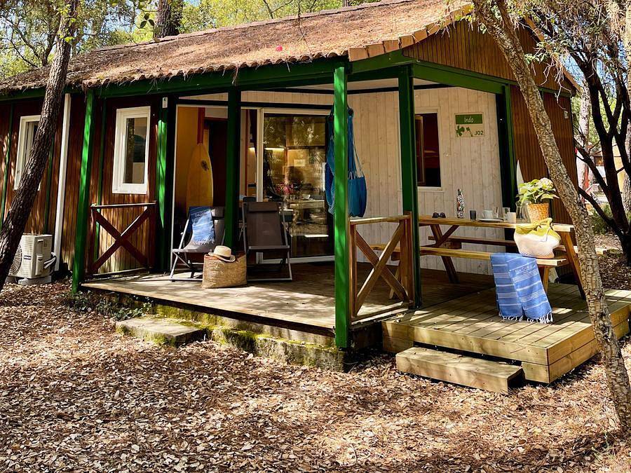Camping Espace Blue Ocean - Chalet 5 personen - Chalet Indo 4/5p - 2 Schlafzimmer - Tv - Klimaanlage in Ondres, Dax und Umgebung