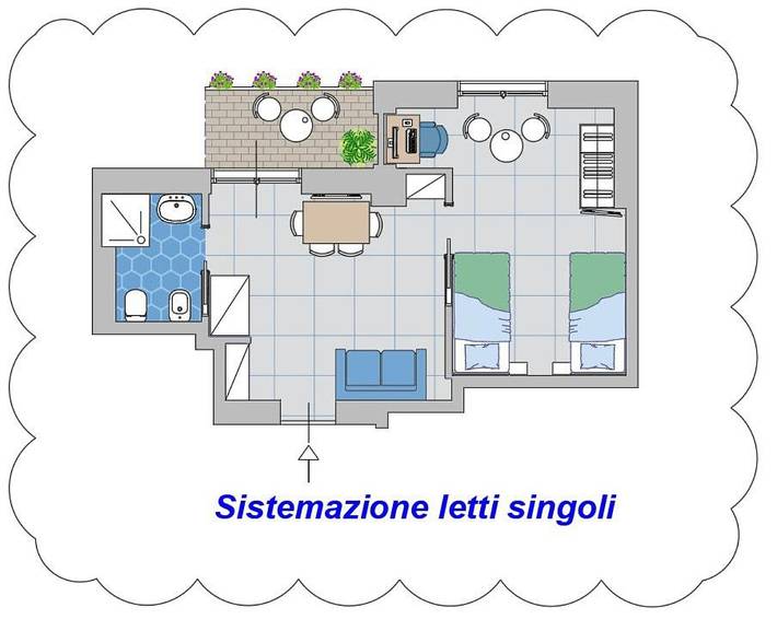 Chambre d’hôte pour 4 personnes, avec balcon à Torre Annunziata - 3