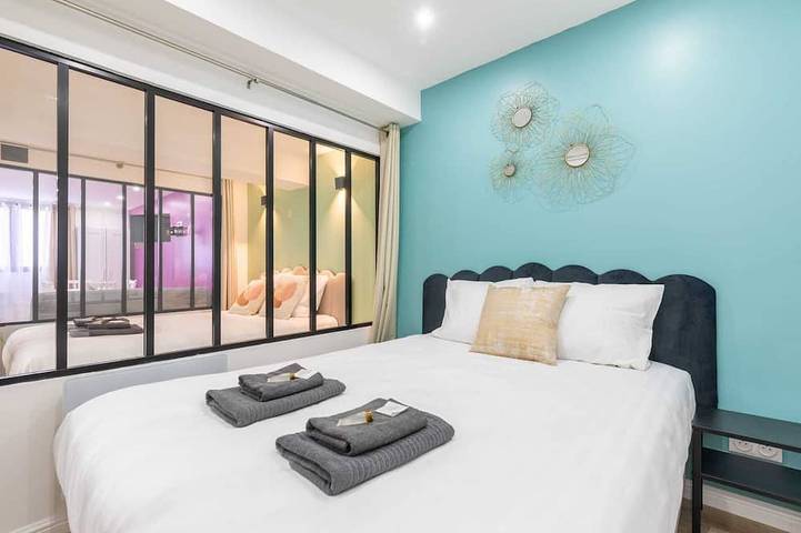 Ganze Wohnung, Buttes Chaumont 5 - Zwei Schlafzimmer Wohnung, Schläft 6 in Paris, Ile de France
