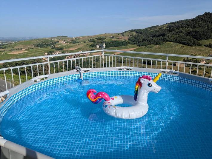 Gîte pour 4 personnes, avec piscine ainsi que vue et terrasse à Vaux-en-Beaujolais - 4