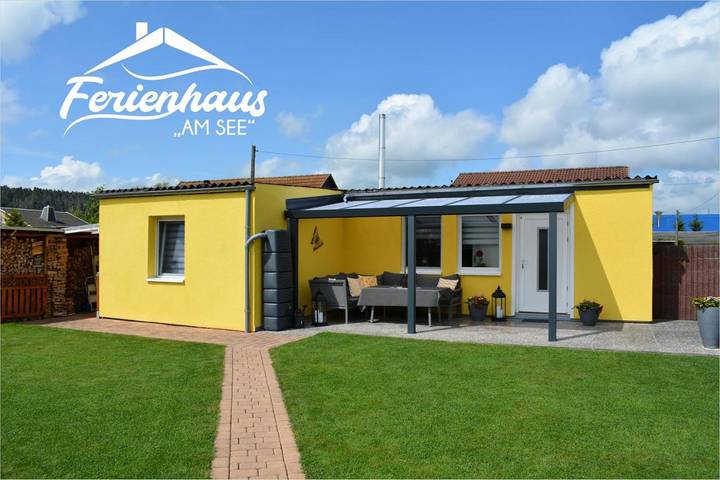 Ferienwohnung für 4 Personen, mit Terrasse und Garten sowie Seeblick und Ausblick in Erfurt