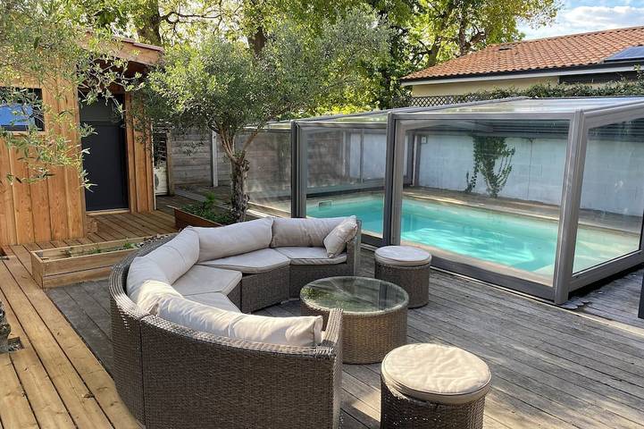 Maison de vacances pour 7 personnes, avec terrasse ainsi que jardin et piscine - 1