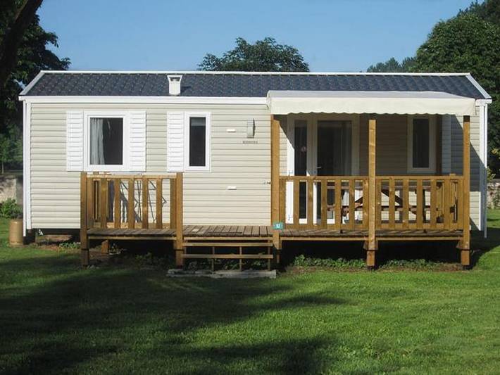 Camping Val de Boutonne - Mobilheim 6 personen - Bermuda 31m² + halbüberdachte Terrasse in Saint-Jean-d'Angély, Saint-Jean-d'Angély und Umgebung