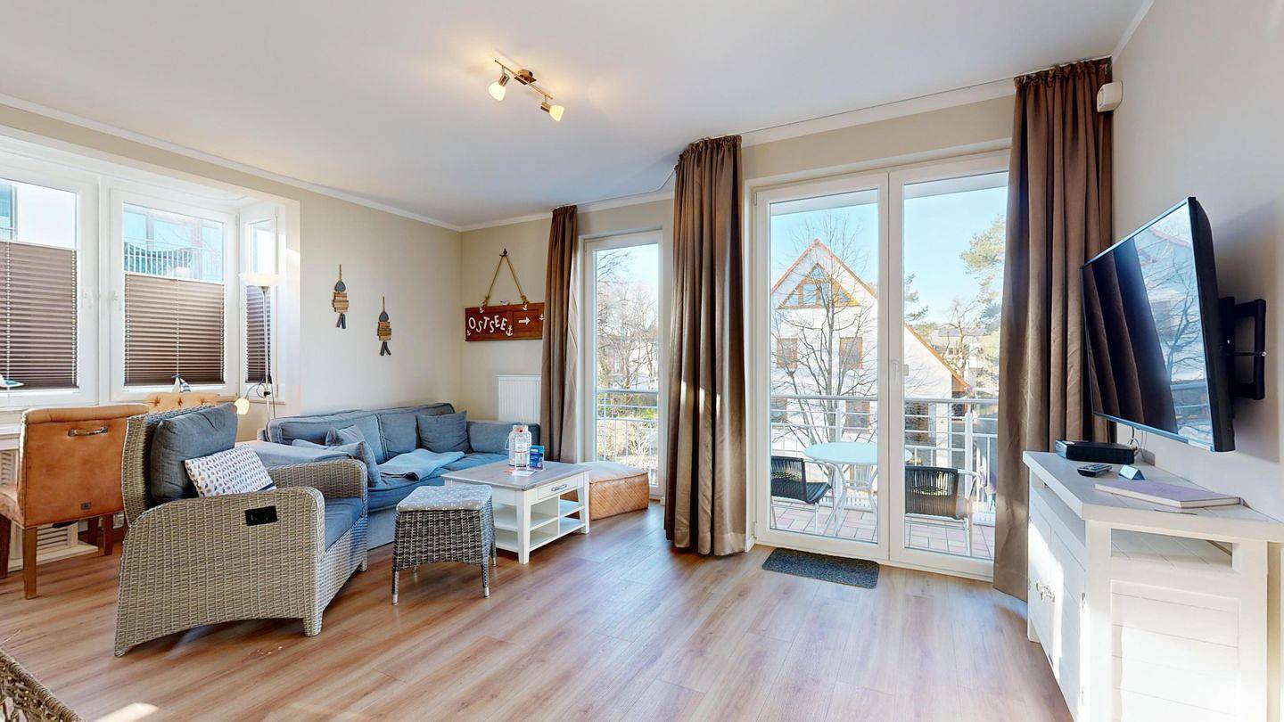 Ganze Wohnung, Komfortables Apartment mit Balkon, Wellness und Strandnähe im Ostseebad Binz. in Ostseebad Binz, Binz