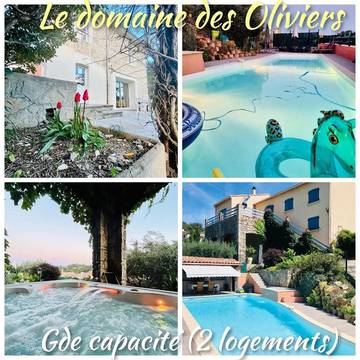 Gîte pour 4 personnes, avec piscine et vue ainsi que jardin et sauna à Alès