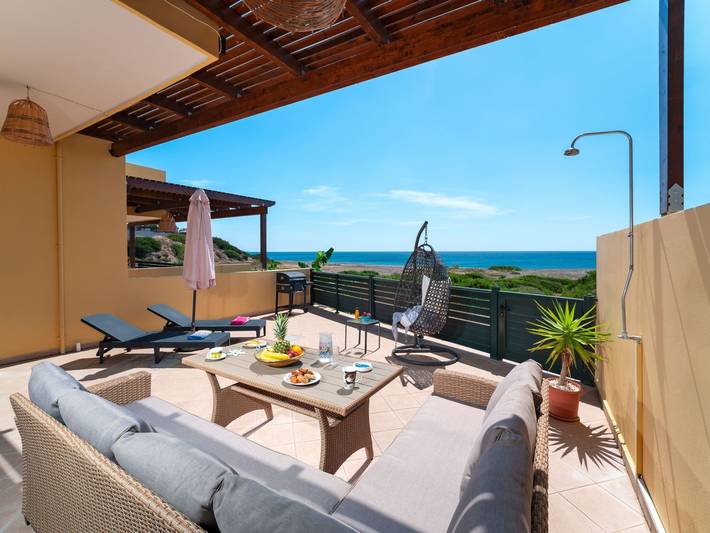 Ferienhaus für 4 Personen, mit Balkon und Terrasse sowie Garten
