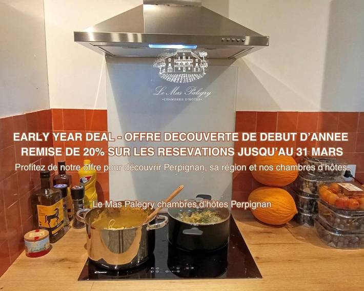 Chambre d’hôte pour 5 personnes, avec jardin, animaux acceptés à Perpignan