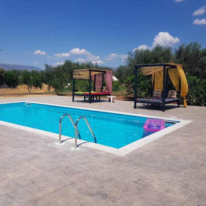 Camping für 4 Personen, mit Pool und Garten, mit Haustier auf den Peloponnes