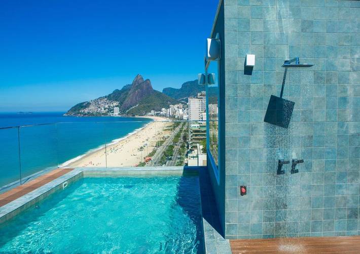 Pousadas para 4 pessoas, com piscina e terraço e ainda vista em Ipanema