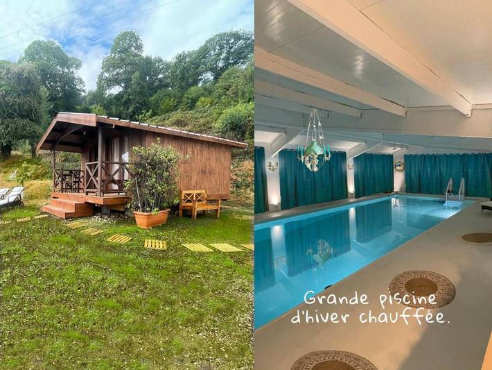 Gîte pour 2 personnes, avec Terrasse et Jardin ainsi que Piscine et Vue à Marais-Vernier (Eure)