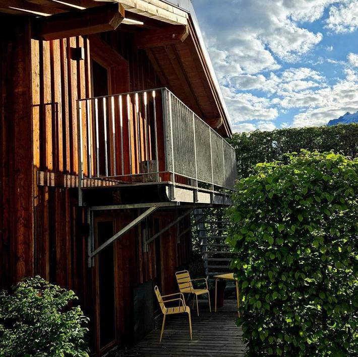 Gîte pour 4 personnes, avec balcon et vue dans Les Bossons