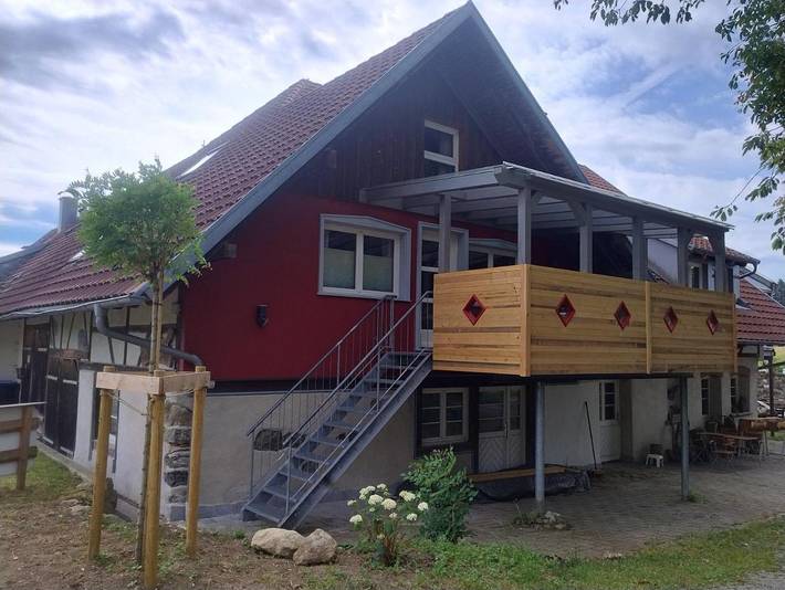 Ferienwohnung für 4 Personen, mit Balkon und Terrasse sowie Garten in Vogt