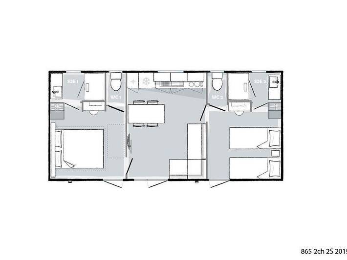 Camping Sites et Paysages - Les Pinèdes  - Mobilheim 4 personen - Cottage Premium Bora in La Colle-sur-Loup, Mittelmeerküste (Frankreich)