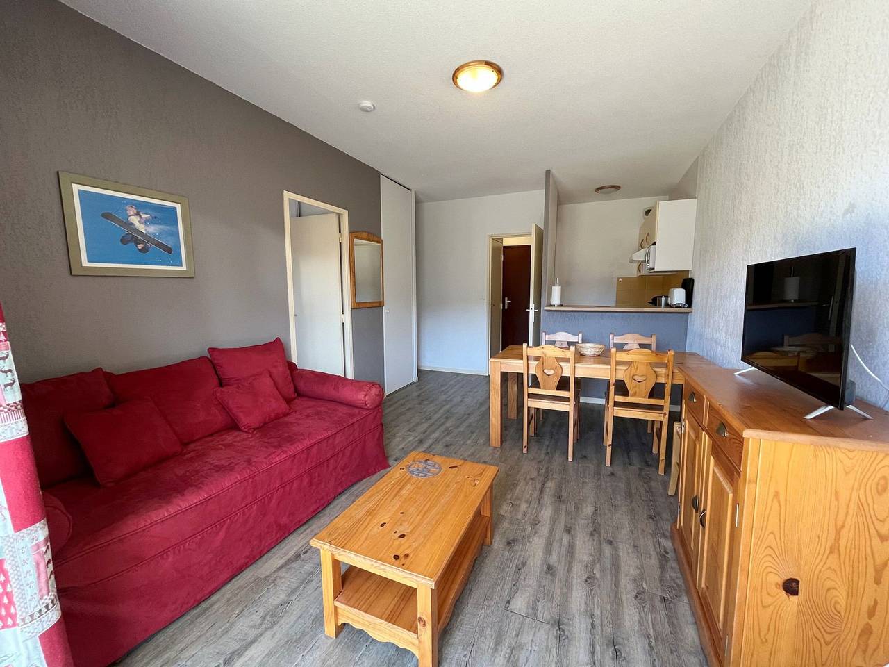 Ganze Wohnung, T2-Wohnung mit Terrasse und Spassio-Zugang, pistennah, 6 Pers, haustierfreundlich in Peyragudes, Französische Pyrenäen