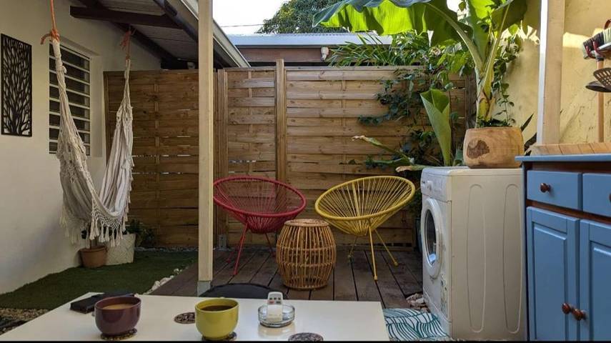 Camping pour 3 personnes, avec jardin