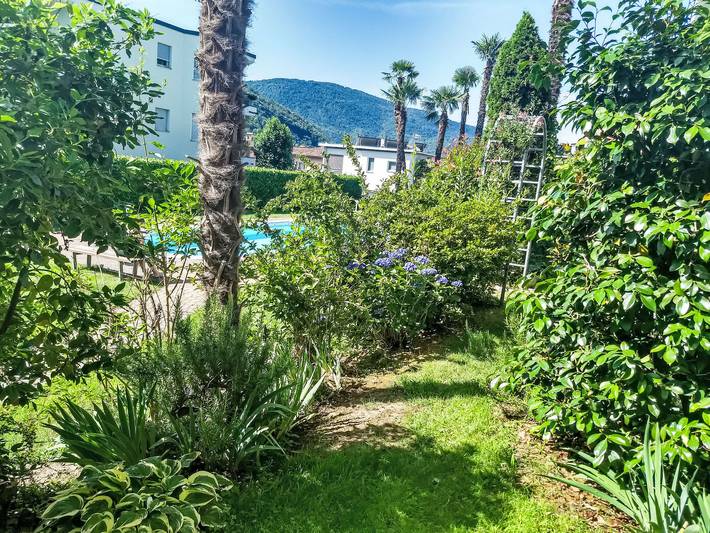 Ferienwohnung für 4 Personen, mit Garten und Pool sowie Sauna und Ausblick